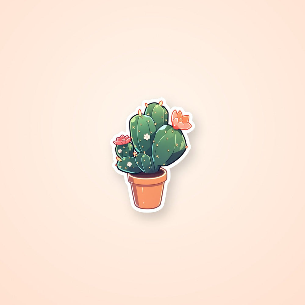 Prickly Pear Cactus Plant Sticker