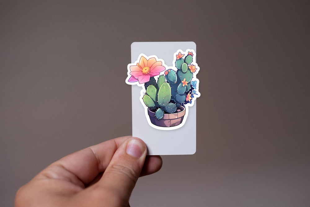 Aesthetic Blooming Cactus Sticker