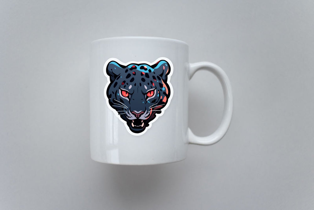 Black Jaguar Head Sticker