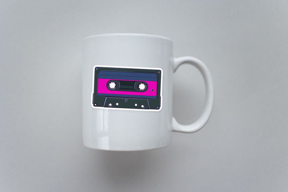 Neon Mixtape Cassette Sticker