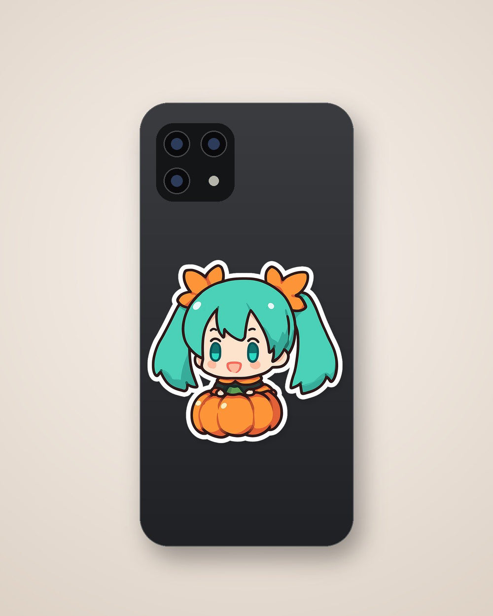 Chibi Hatsune Miku Pumpkin Halloween Sticker