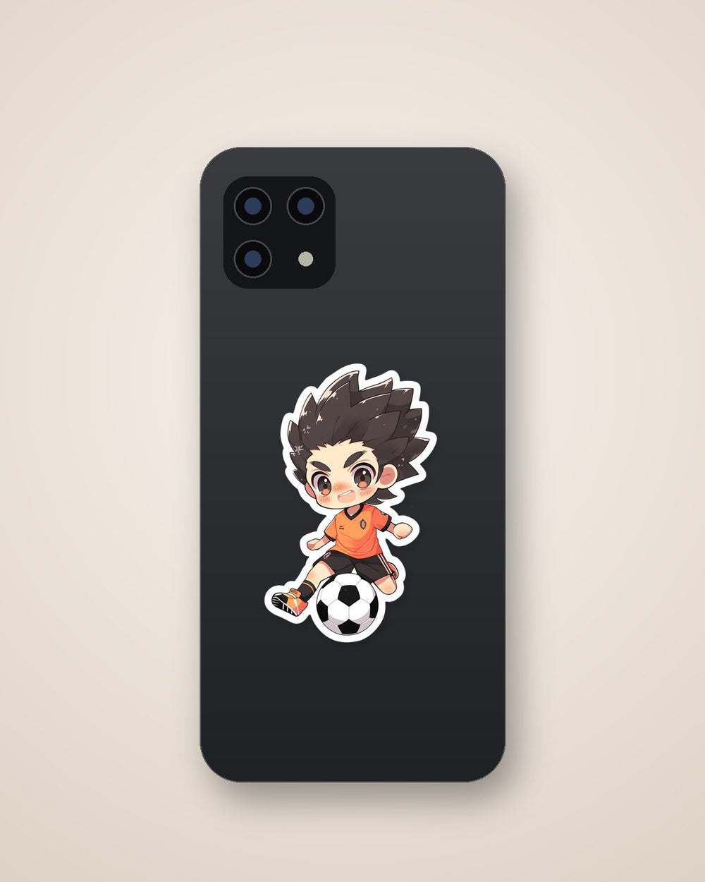 Cute Chibi Soccer Player Kick the Ball Sticker