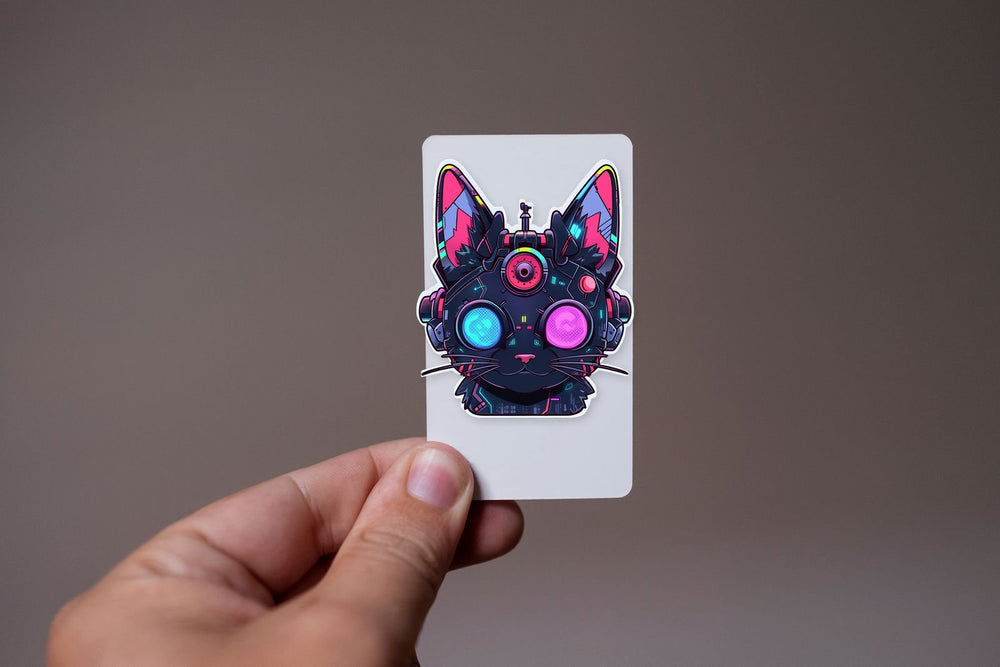 Cyberpunk Cat Head Sticker