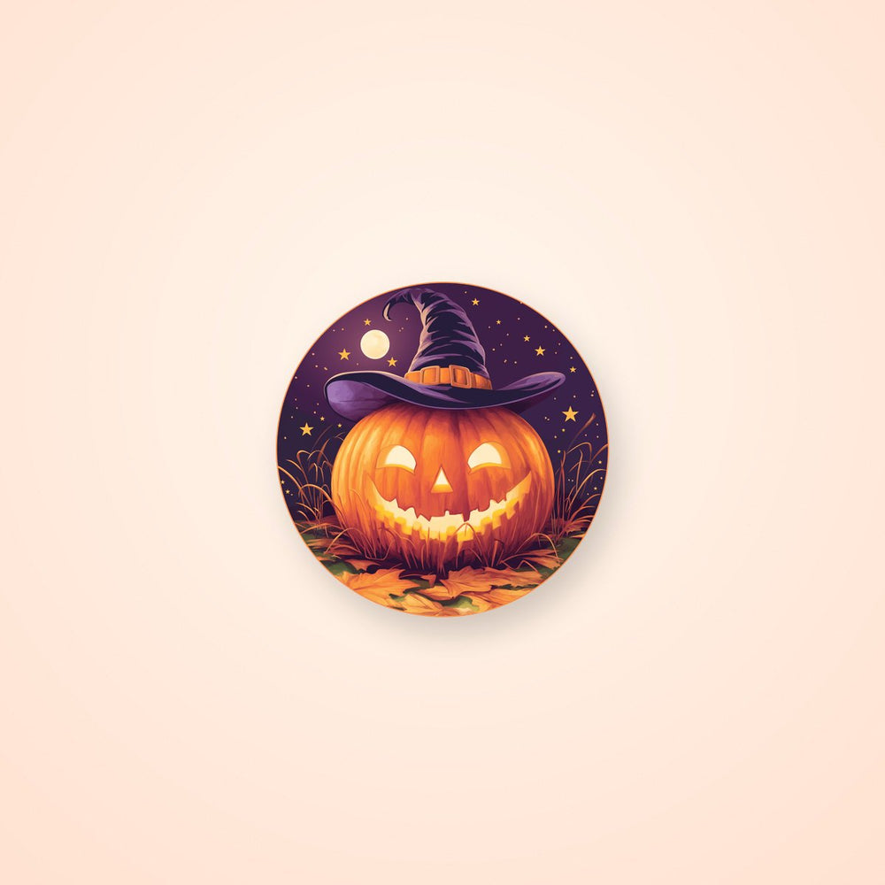 Halloween Pumpkin Witch Hat Sticker