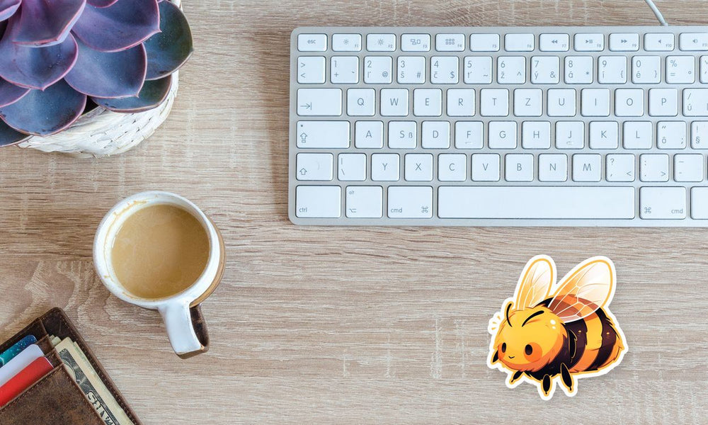 Cute Fat Bee Sticker