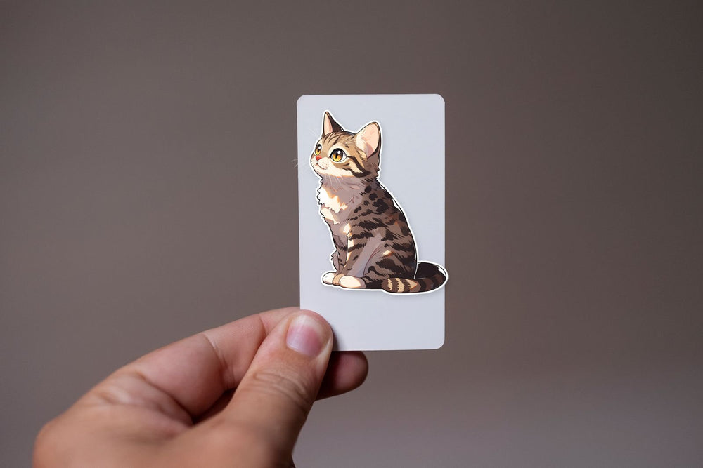 Sitting Tabby Cat Sticker