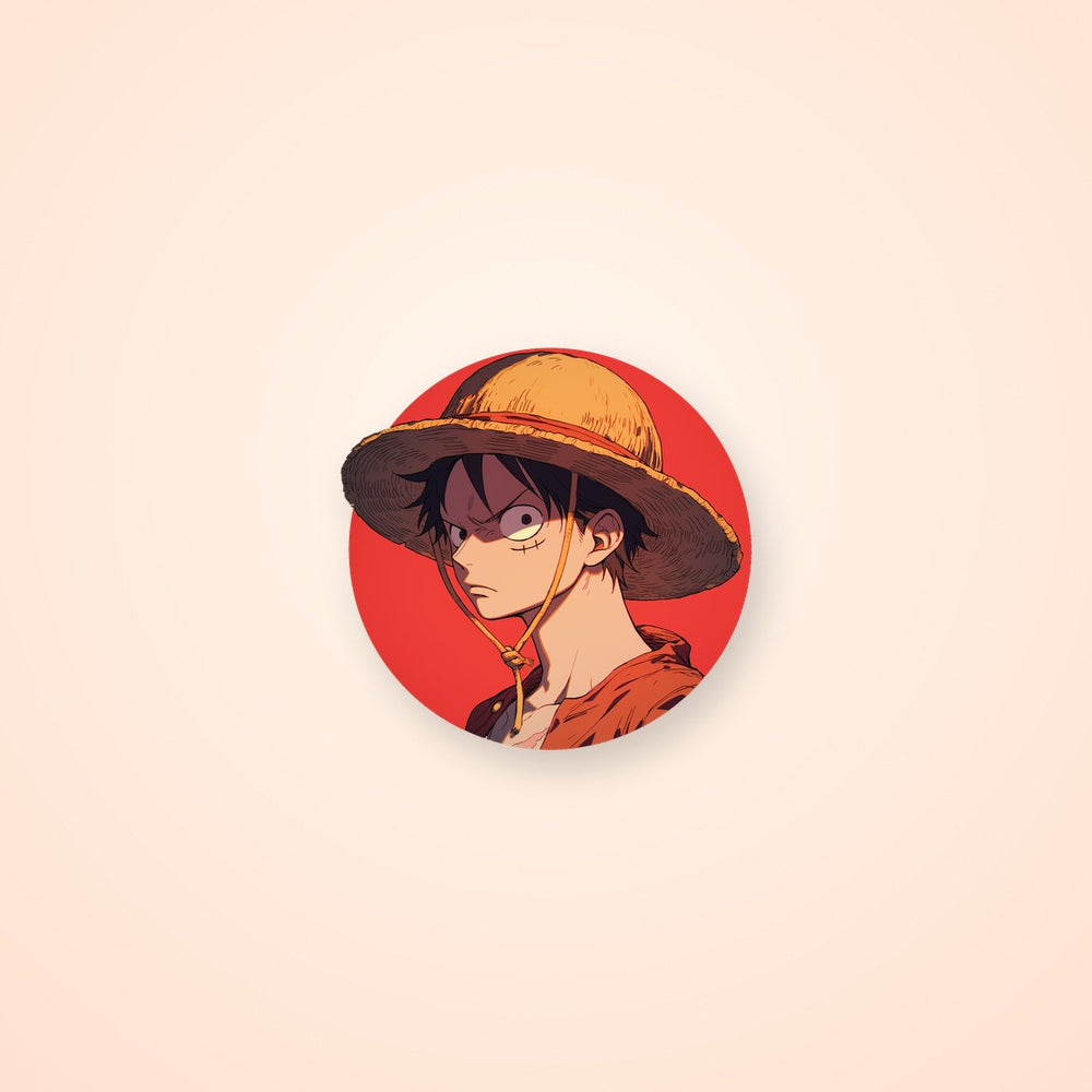 Luffy Straw Hat Red Background Sticker