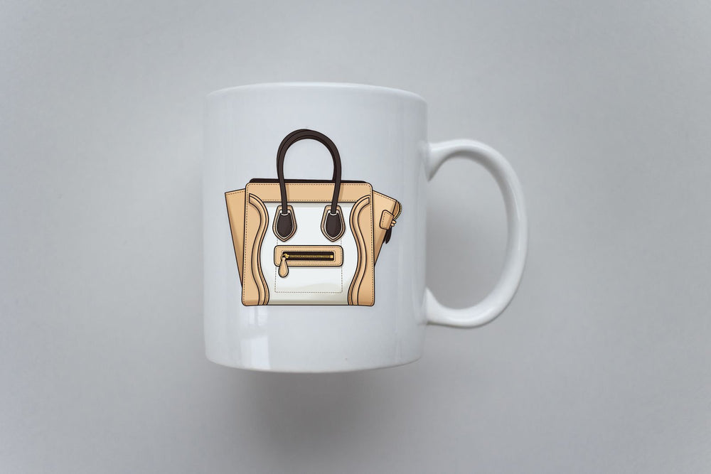 Beige & White Celine Luggage Bag Sticker