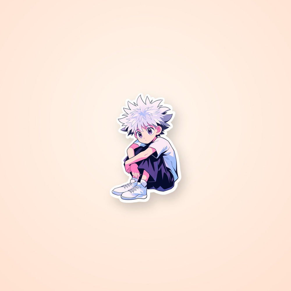 Aesthetic Killua Zoldyck Sitting Sticker