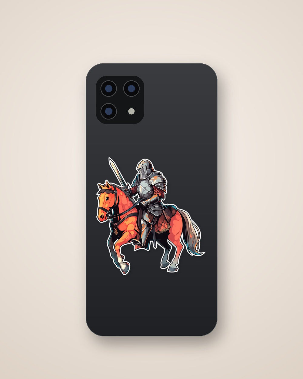Medieval Knight with Sword on Horseback Sticker