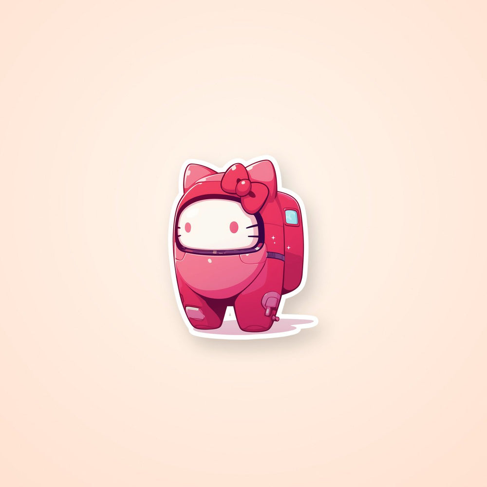 Hello Kitty Among Us Pink Crewmate Cute Sticker