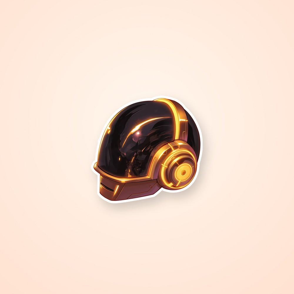 Daft Punk Gold Helmet Sticker