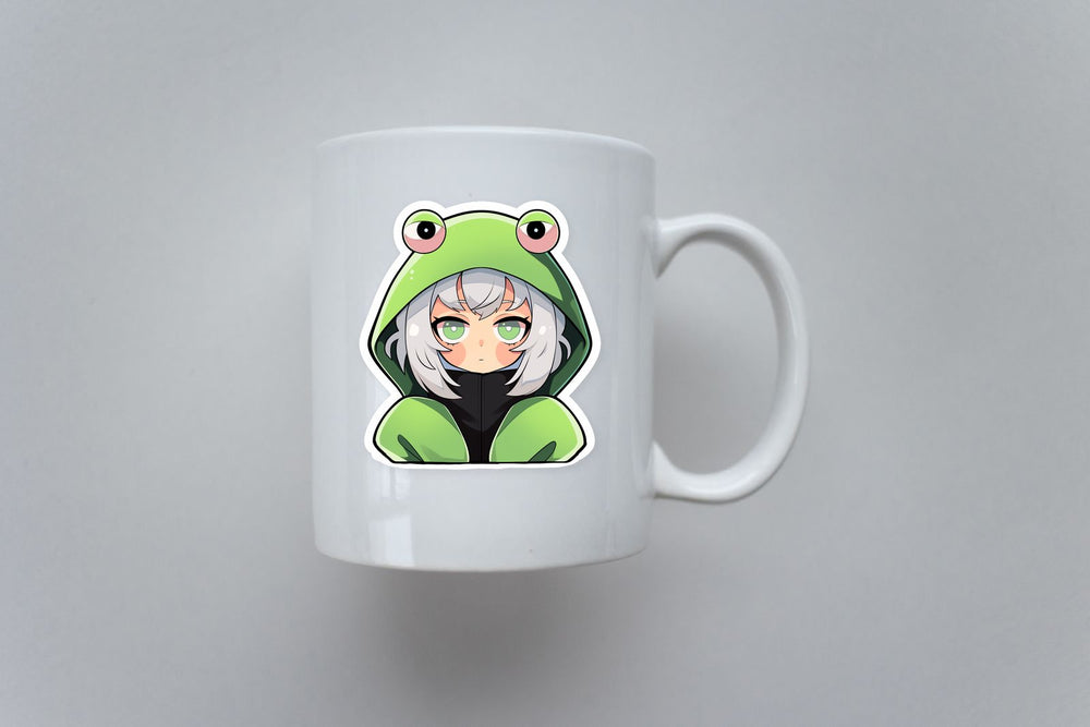 Anime Girl in Frog Costume Sticker