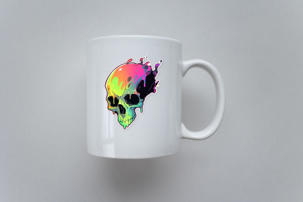 Spooky Colorful Skull Halloween Sticker