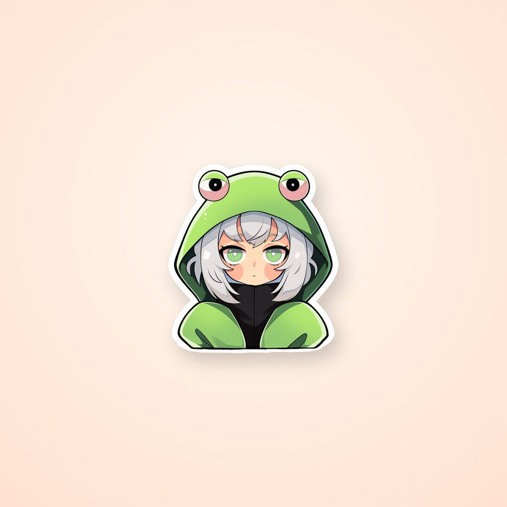 Anime Girl in Frog Costume Sticker