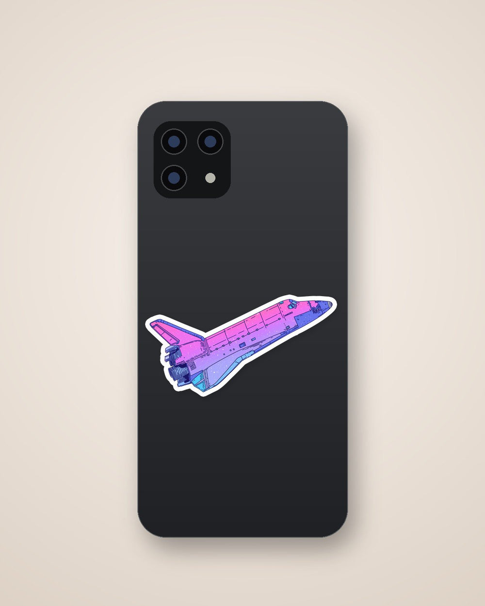 Space Shuttle Retro Gradient Sticker