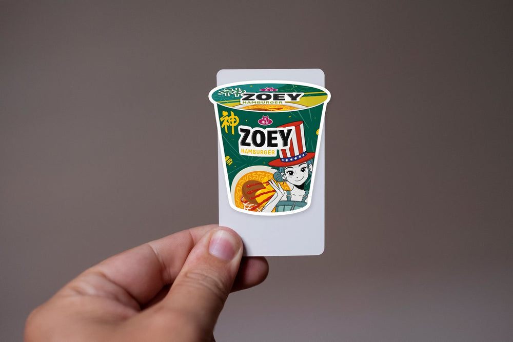 Zoey Hamburger Ramen Cup K-Pop Demon Hunters Sticker