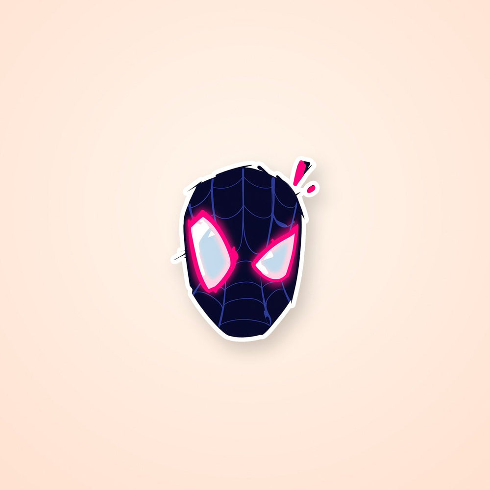 Miles Morales Spider-Man Neon Mask Sticker