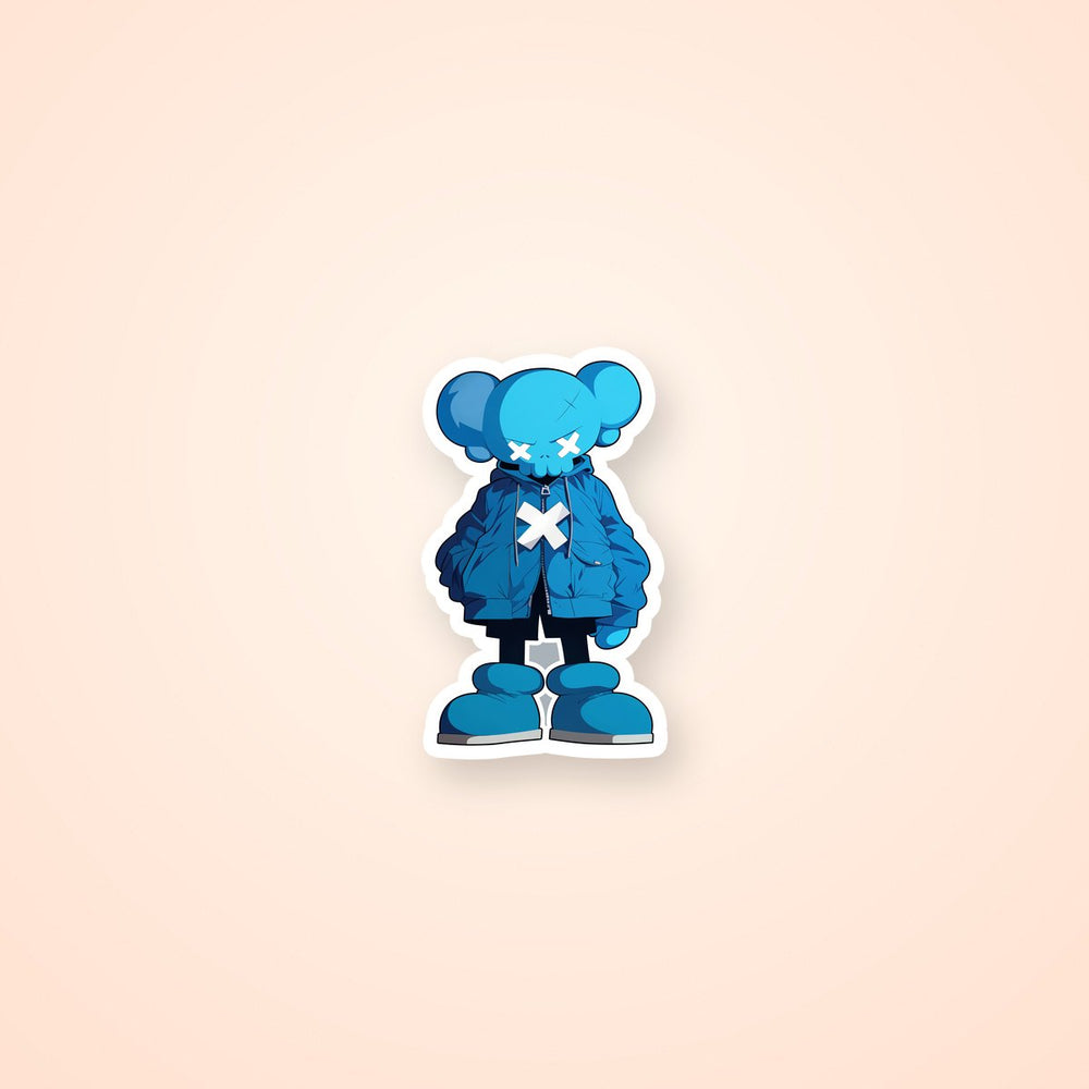 Kaws Blue Hoodie Hypebeast Sticker