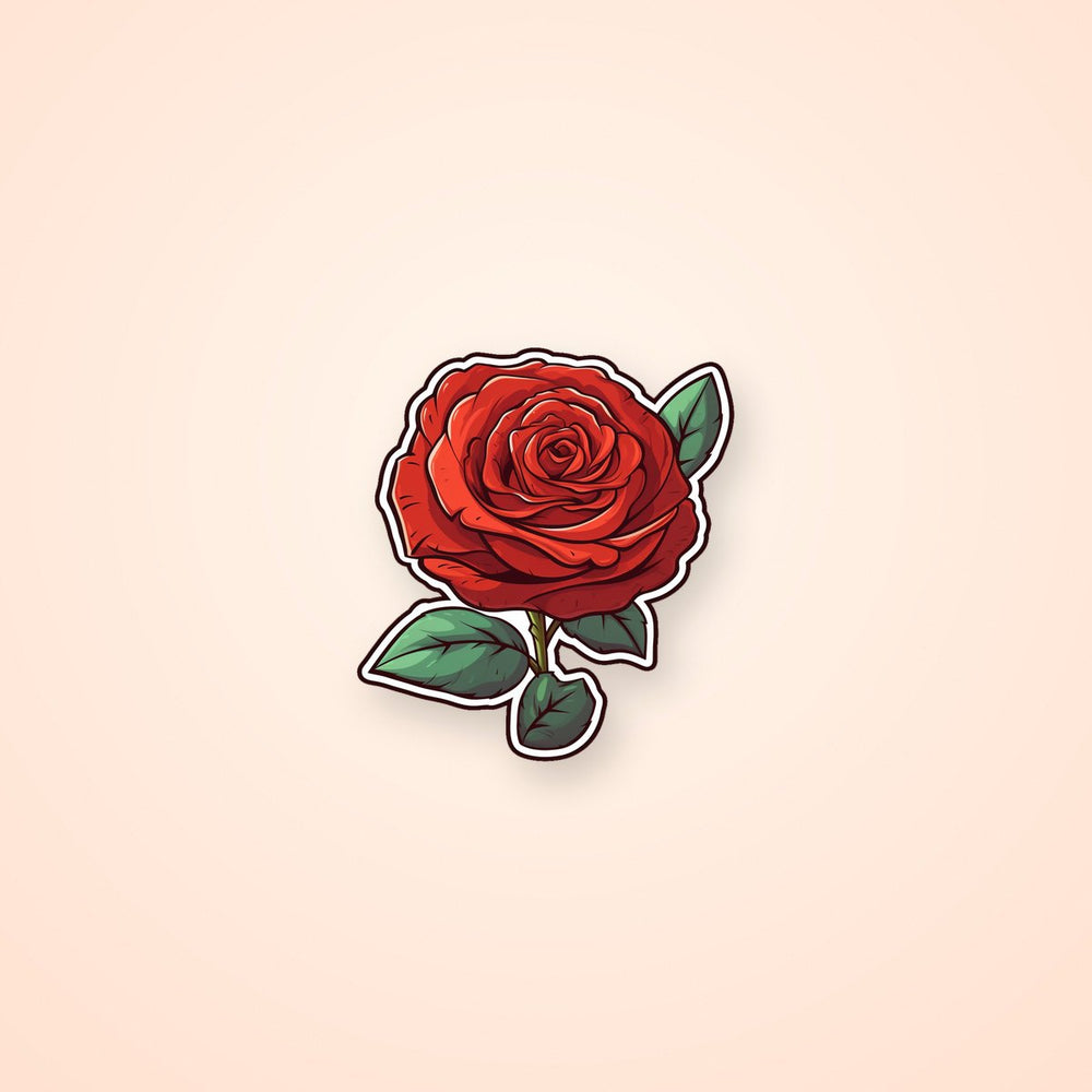 Red Rose Cartoon Sticker