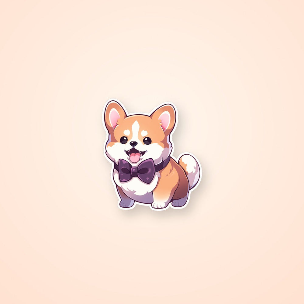 Cute Dog with a Bowtie Sticker