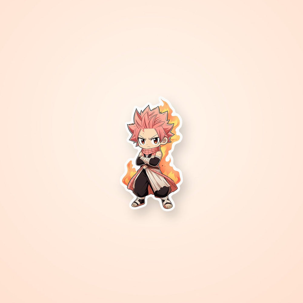 Fairy Tail Chibi Natsu Dragneel with Fire Sticker