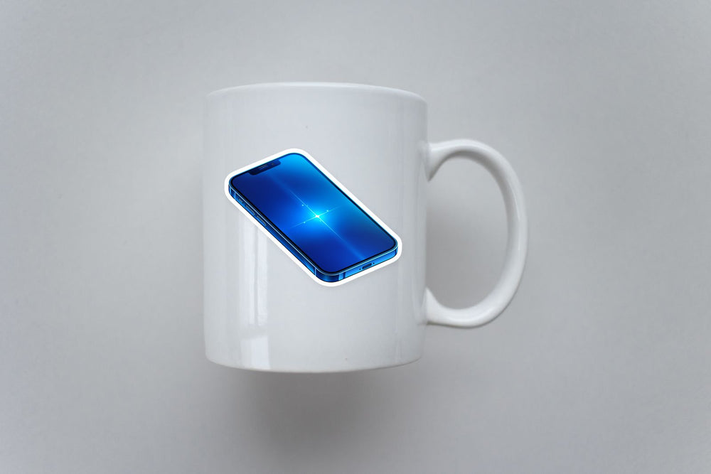 Blue Iphone Screen Glow Tech Sticker