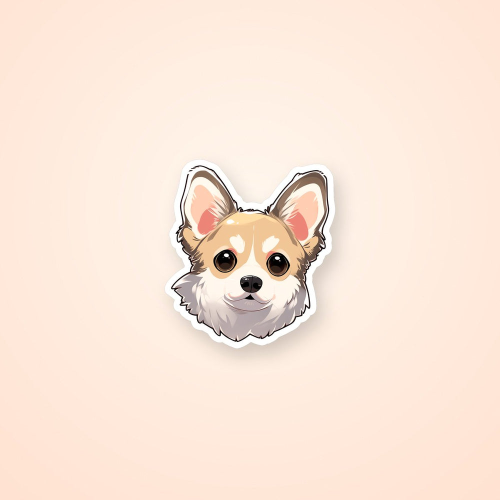 Blond Chihuahua Dog Head Sticker