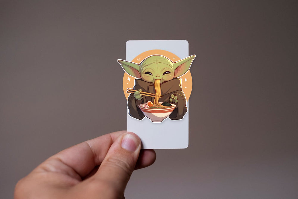 Grogu Baby Yoda Eating Ramen Clipart Sticker