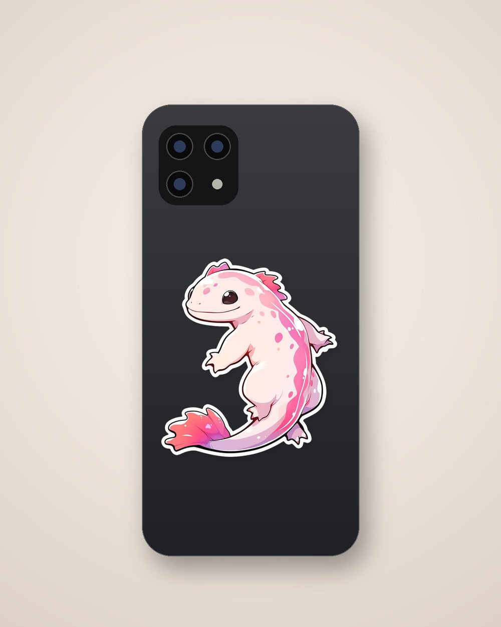 Pink Axolotl Aesthetic Sticker