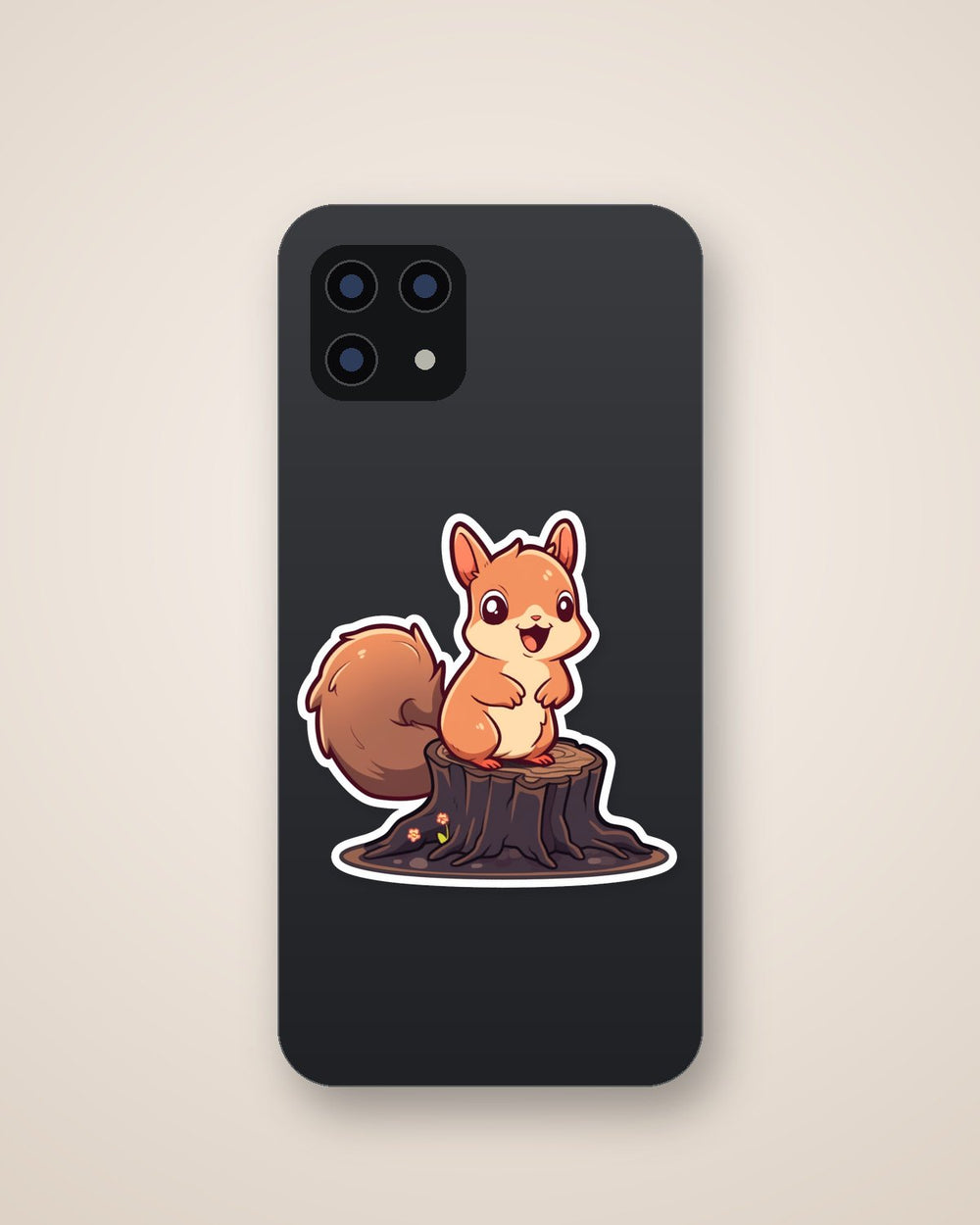 Cute Squirrel on Log Sticker
