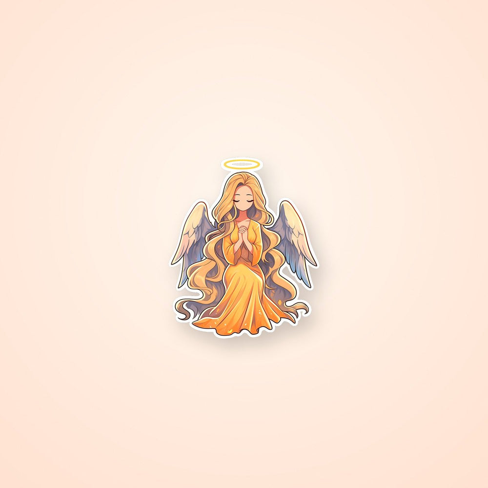 Beautiful Angelic Girl with Halo Sticker