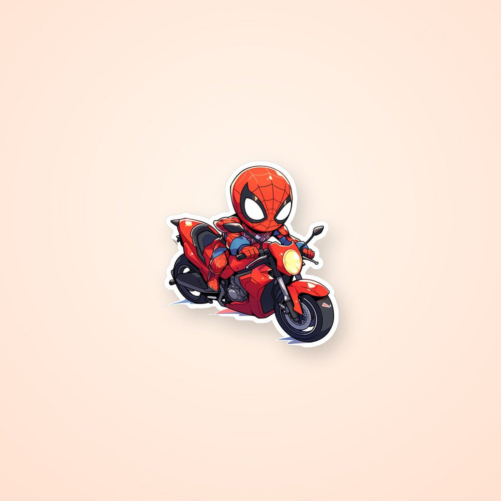 Spider-Man on Motorcycle Marvel Sticker
