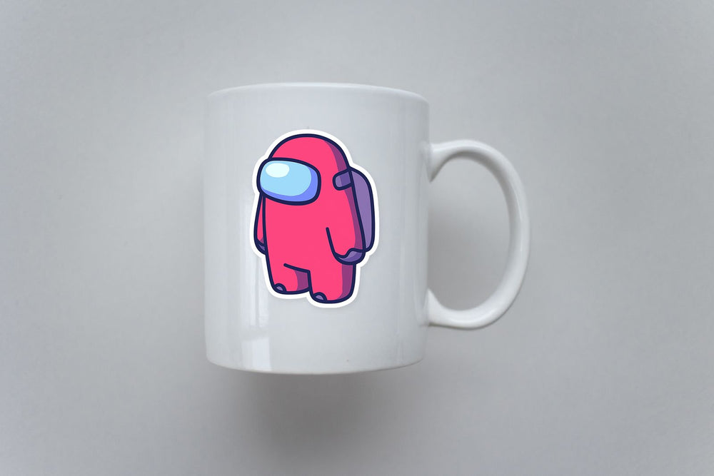 Among Us Pink Crewmate Cartoon Sticker