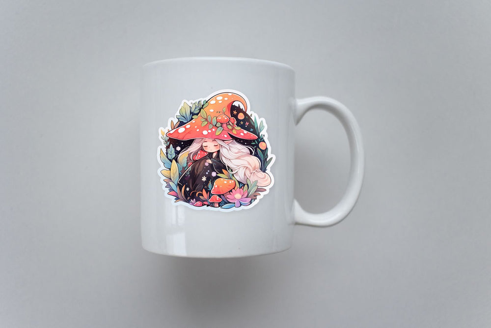 Forest Aesthetic Mushroom Girl Sticker