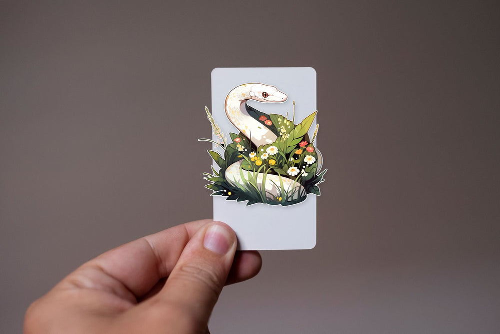 White Snake in the Grass Sticker