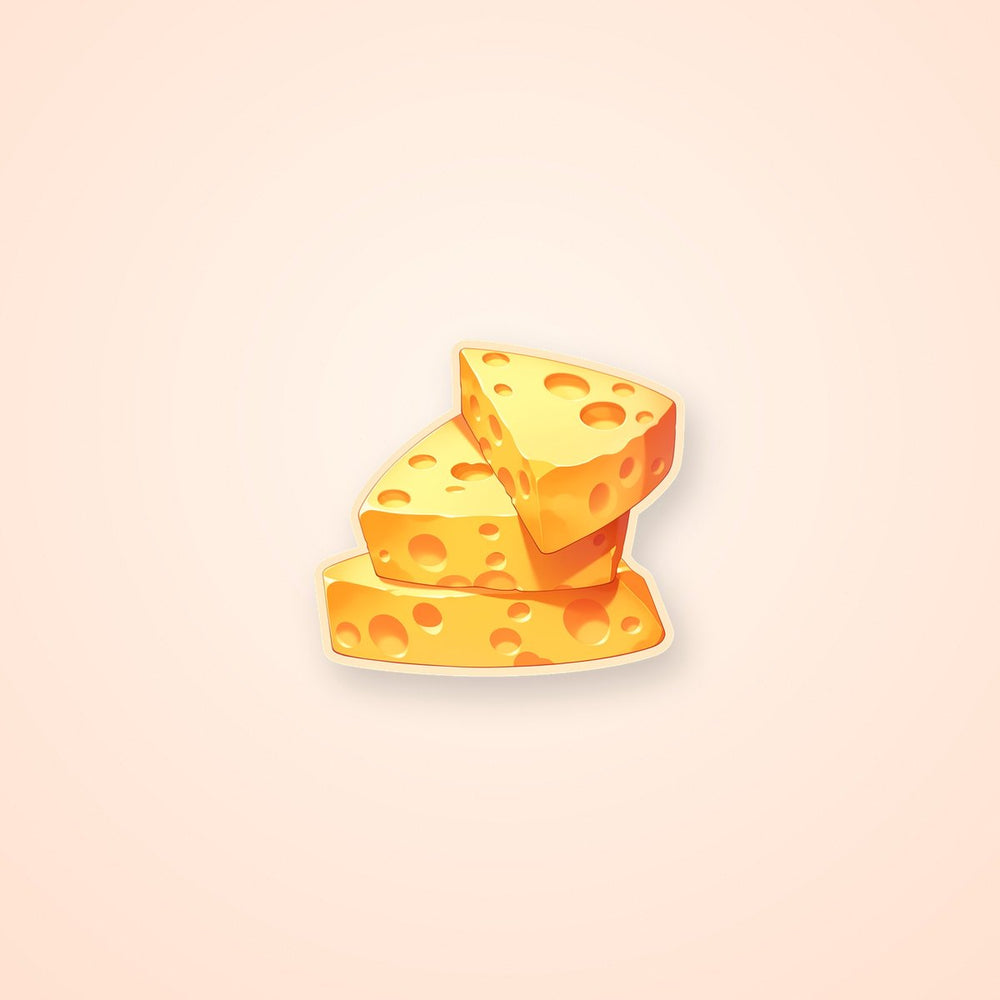 Three Pieces of Cheese Aesthetic Sticker