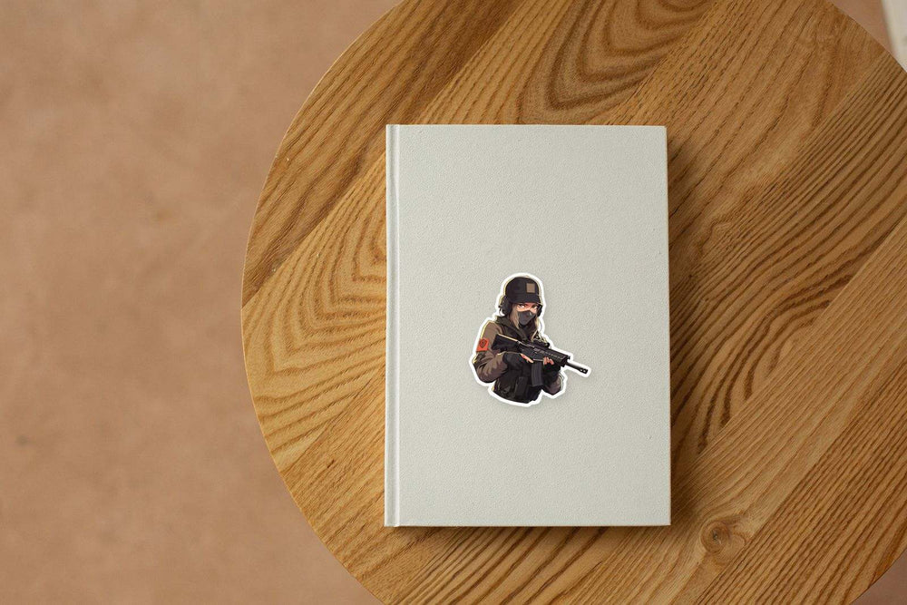 Army Girl with Guns Sticker