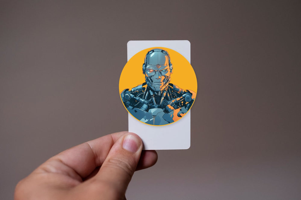 Cyborg Retro Robot Sticker