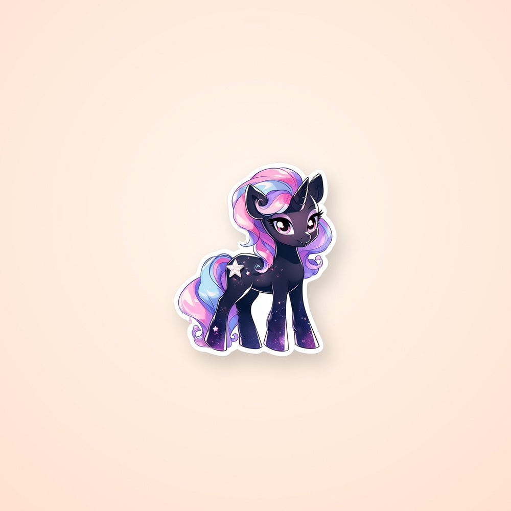 Aesthetic Cute Black Unicorn Sticker