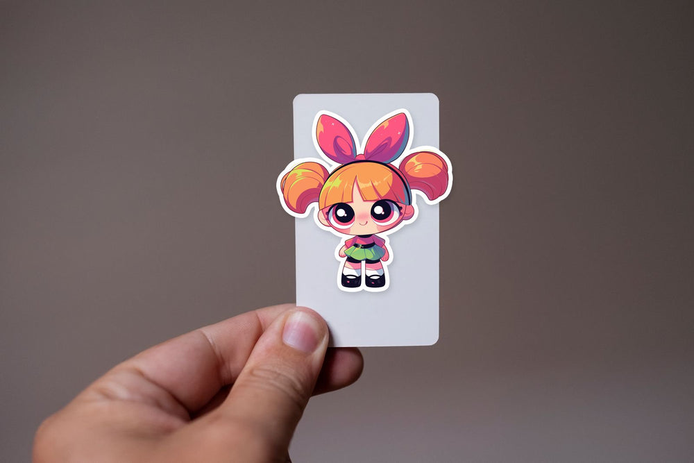 Chibi Powerpuff Girls Blossom Cartoon Sticker