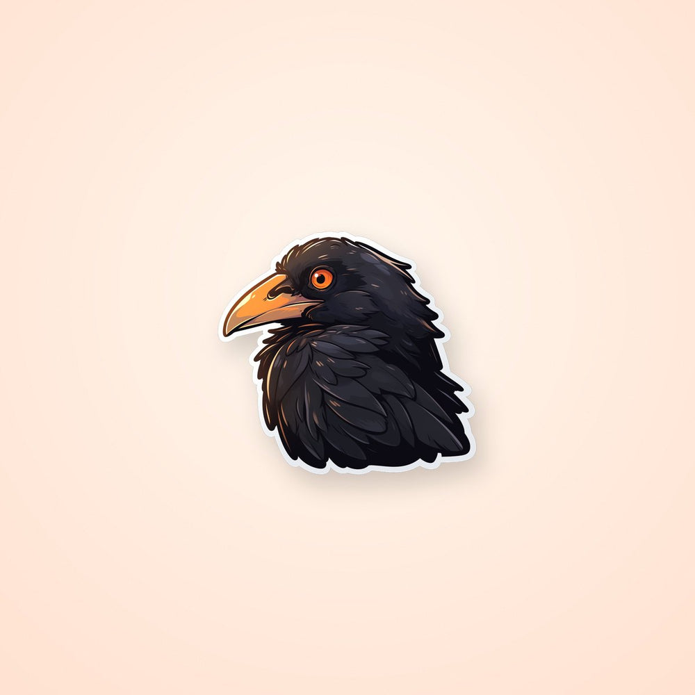 Halloween Crow with Orange Eye Sticker