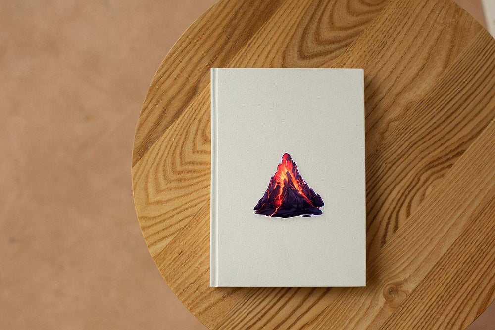 Volcano Spills Lava Art Sticker