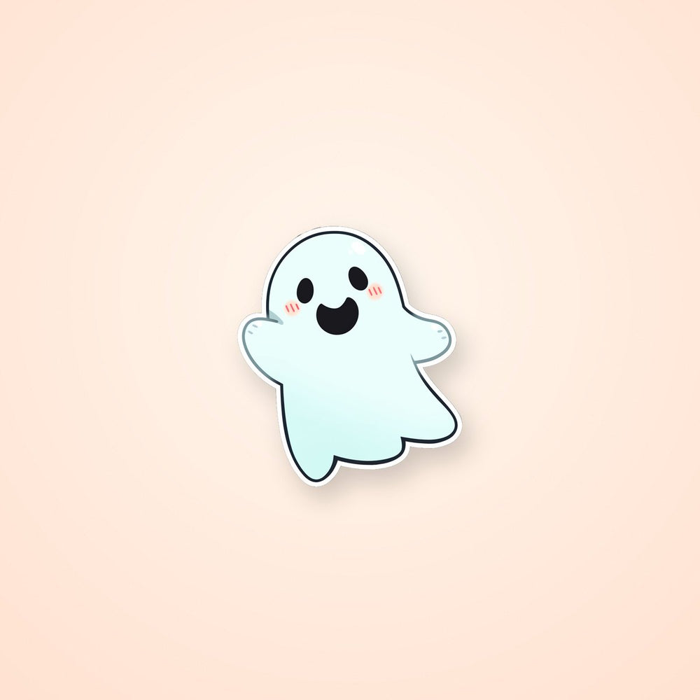 Halloween Cute Ghost Waving Hand Sticker