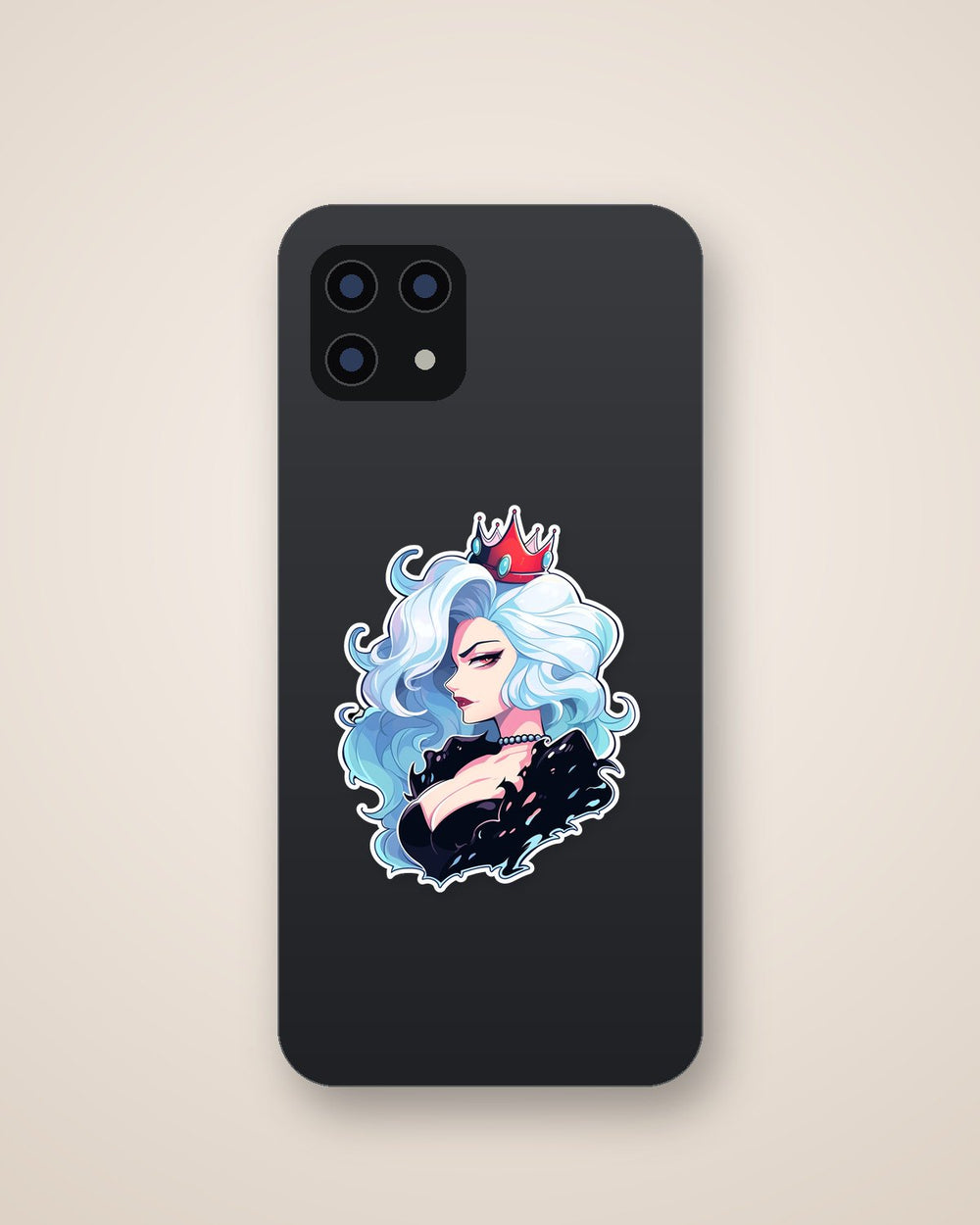 Stylish Girl with Crown Art Sticker