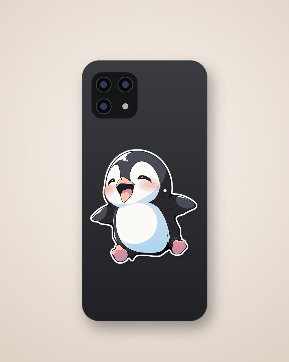 Cute Happy Jumping Penguin Sticker