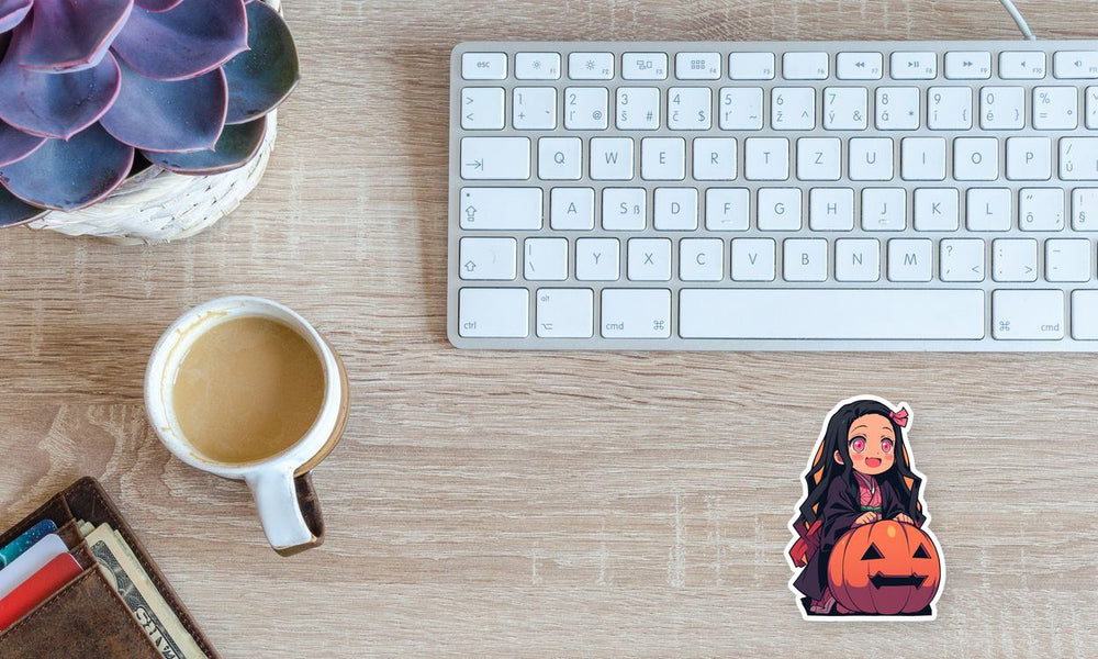 Chibi Nezuko Kamado Halloween Pumpkin Sticker