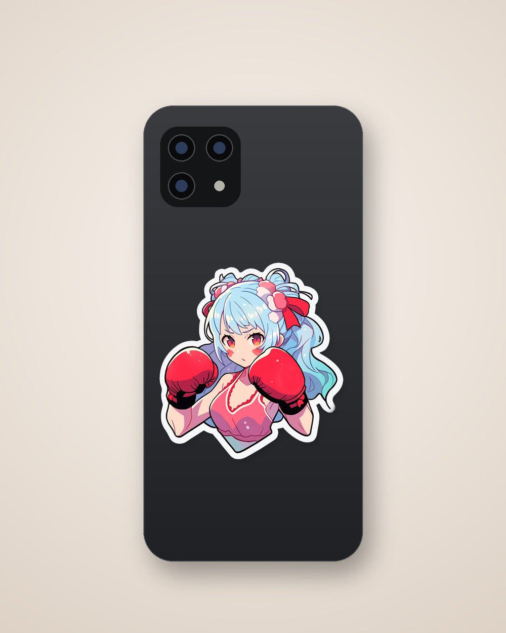 Anime Girl in Boxing Gloves Sticker