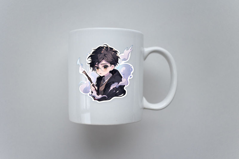 Anime Harry Potter with Wand Sticker