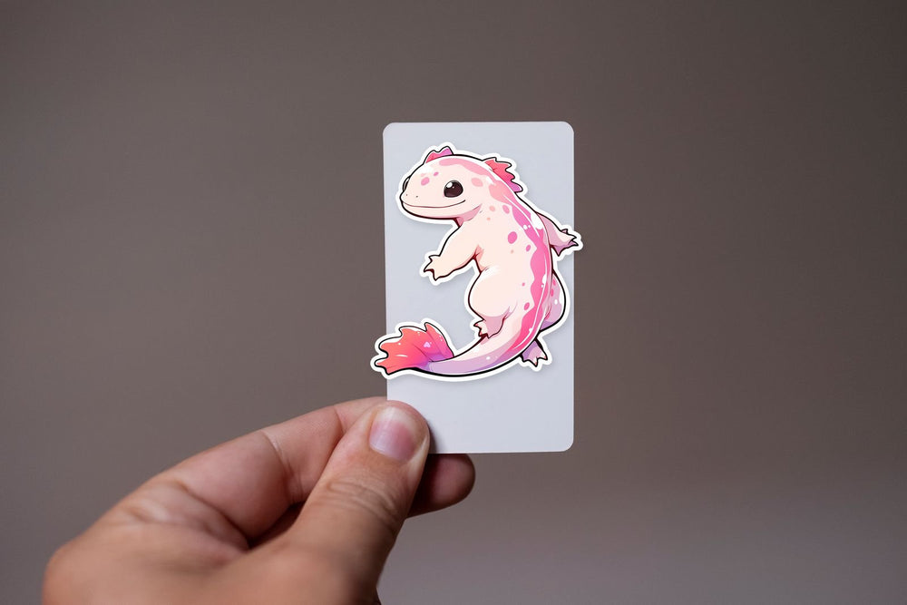 Pink Axolotl Aesthetic Sticker